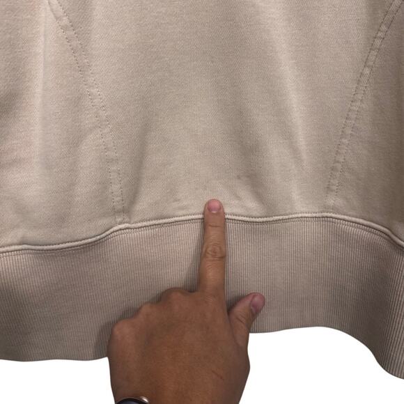 Time and Tru Tan Pullover Sweatshirt Size Small Cozy Funnel Neck Pocketed Women - Picture 5 of 7